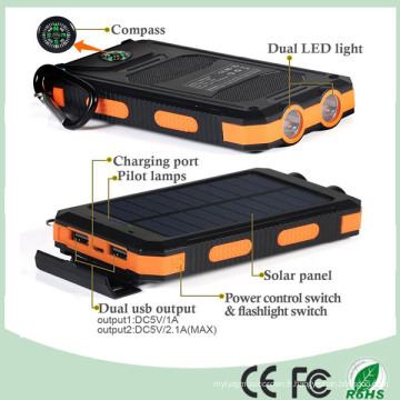 Chargeur mobile extérieur Batterie solaire avec double USB et boussole (SC-6688)